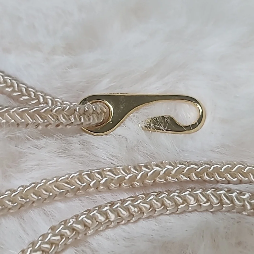 Vintage Braided Satin Rope Belt with Gold Accent